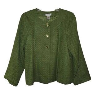 Kim Rogers Signature Green Textured Blazer Jacket